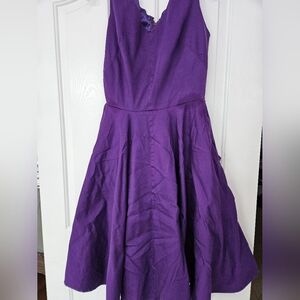 Pinup Girl Clothing Purple Havana Nights Swing Dress